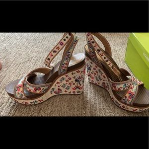 Gorgeous Giant Bini embroidered wedges